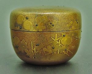 japanese gold lacquer,makie Tea caddy09262206