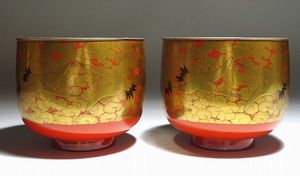 japanese gold lacquer Cup 0907215725611