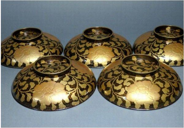 13japanese gold lacquer,makie Soup bowl09262227