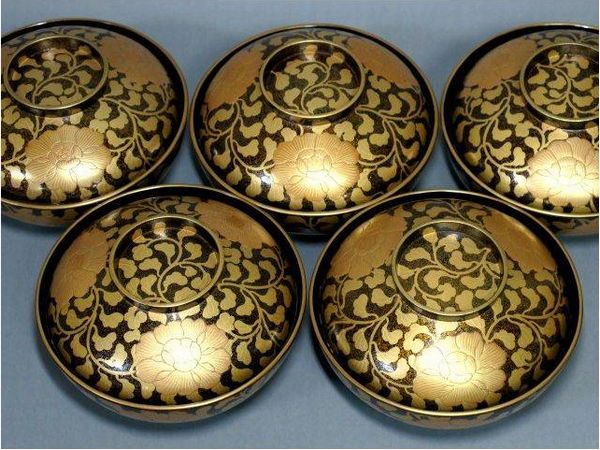 2japanese gold lacquer,makie Soup bowl09262227
