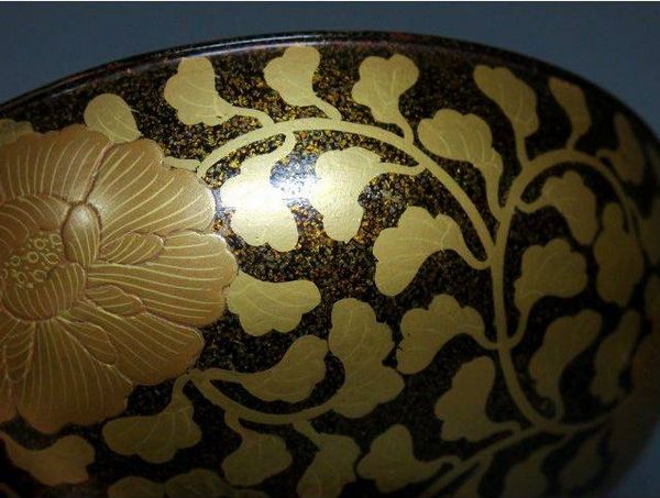 25japanese gold lacquer,makie Soup bowl09262227