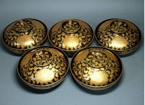 28japanese gold lacquer,makie Soup bowl09262227