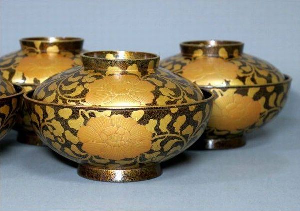 6japanese gold lacquer,makie Soup bowl09262227