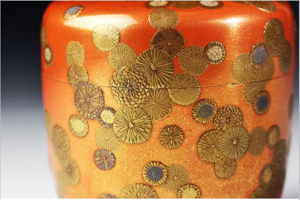 japanese gold lacquer,makie Tea caddy09132226